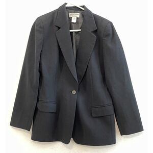 Pendleton Black Wool Blazer Women's Size 8 Single Button Classic Fit